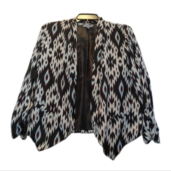 Charlotte Russe NWOT Size XL Black White Open Front Drape Blazer Jacket NWOT - Picture 2 of 16